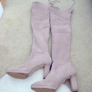 Stuart Weitzman Taupe Highland Suede Over-the-Knee Boots size 6.5M